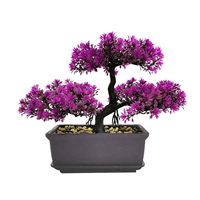 Pohon Bonsai Plastik Buatan Kecil Grosir untuk Dekorasi Rumah, Natal, Pernikahan, Halloween, Wisuda, Tanaman Buatan dalam Pot