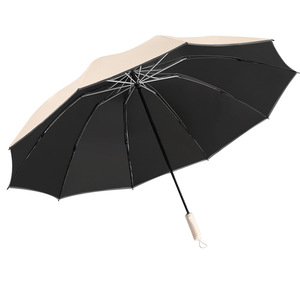 Three-fold 10-bone <b>Automatic</b> Reflective Strip Black Glue Sunscreen Reverse <b>Umbrella</b> Business Printing LOGO Manufacturers Spot - Product Image 5