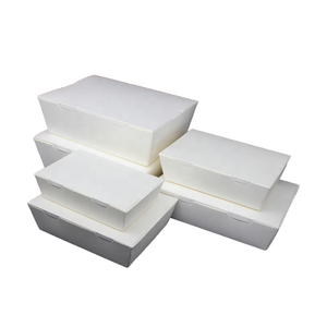 Eco friendly custom take out white paper bento takeaway meal box lunch sushi