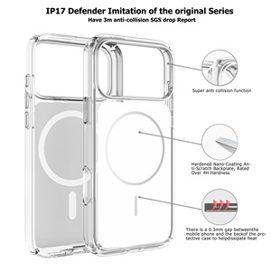 Custodia Protettiva Lusso Antiurto Magnetica Trasparente in PC Rigido e Acrilico Defender <span class=keywords><strong>Presidio</strong></span> per iPhone 15 16 17 18 Pro Max - Product Image 5
