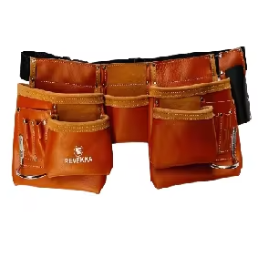 Bolsa de herramientas RVK11TL de cuero tostado de 11 bolsillos OEM de alta calidad, bolsa de herramientas resistente personalizable - Product Image 2