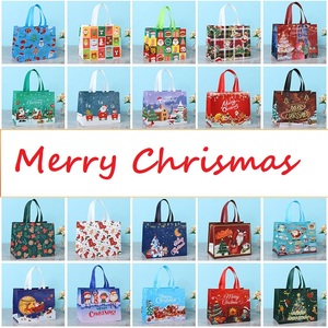 Bolsa de Mano Personalizada de Fábrica, Capacidad Media, Moderna, Roja, de Tela No Tejida, con Diseño Navideño para el Día de Navidad - Product Image 5