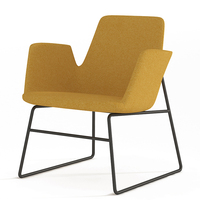 Base en métal avec fil de fer Moule en cuir PU entièrement rembourré Mousse Bureau Breakout Zone Salon Fauteuil Accent Design Chaise