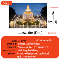Haute Qualité LED Couleur Lumière Villa Cour Décoration Fontaine Conception Personnalisée Utilisation En Plein Air En Acier Inoxydable Matériel