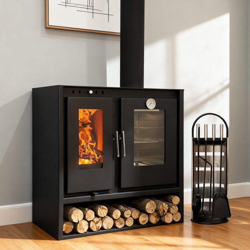 Multifunctional Indoor Steel Wood Burning Fireplace