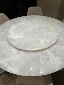 Mesa de comedor redonda de mármol de lujo con luz moderna con <span class=keywords><strong>Lazy</strong></span> <span class=keywords><strong>Susan</strong></span>, muebles creativos para el hogar para comedor - Product Image 4