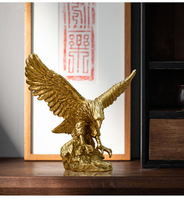 Statue in Resina di <span class=keywords><strong>Aquila</strong></span> Dorata, Decorazioni Moderne per Casa e Ufficio, Regalo Simulato, Ornamenti per Cantinette, Artigianato in Resina, Statue di Animali - Product Image 5
