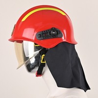 Casque de sécurité incendie Daimei rouge/jaune, adapté aux inondations et aux situations d'urgence, coque en PP, équipé de lunettes et d'un éclairage