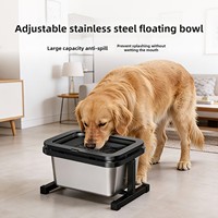 Gamelle surélevée pour animaux de compagnie en acier inoxydable, grande taille, design spécifique, hauteur réglable, flottante, étanche, antidérapante et écologique