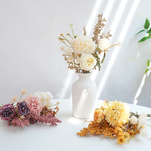 Bouquet de fleurs artificielles Plain Realm, fleurs en soie, thème automne, décoration de mariage et de maison, origine européenne - Product Image 4