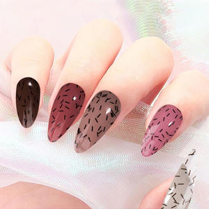 थोक 15 मिलीलीटर काले छिड़क ग्लिटर नाखून अर्ध-मिश्रित नाखून कला डाय डिजाइन गैर विषैले त्वरित सूखा आसानी से सूक शीर्ष कोट नाखून जेल - Product Image 5