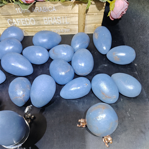 Großhandel natürliche Angelite Agg Heils teine Kristall Yoni Ei für Home Decoration - Product Image 4