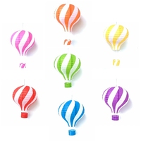 Lanternes en papier en forme de montgolfière rayées, décorations suspendues pour mariage, anniversaire, baby shower, fête d'enfants, décoration de fenêtre