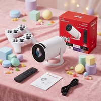 Proyektor Portabel JUNUO G1 720P 1200 ANSI Lumens Android 11 WiFi Dual Wireless Gamepad Lensa Kaca Fokus Manual