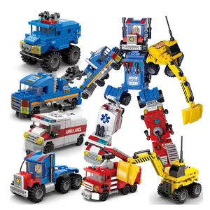 LELE Brother Building Blocks 8531 Deformation Robot Car Building Bricks 6 IN 1 Construction Toys Compatible with Leading Brands