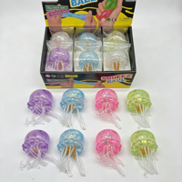 Juguete de Peluche de Medusa con Purpurina, Bola Elástica Transparente, Juguete de Animal Marino Adorable, Juguete Sensorial Antiestrés para Jugar con la Mano