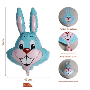 Пасхальный кролик Багз Банни, круглый воздушный шар из алюминиевой фольги, оптовая продажа для трансграничной торговли, декор для пасхальной вечеринки, мультяшный дизайн - Product Image 5
