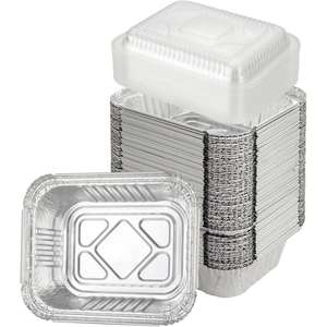750cc 21*14*4cm Disposable Barquettes Aluminum PET <b>Foil</b> Trays Lids Food Grade Takeaway Traiteur <b>Containers</b> 8389 R1L SJY-1230-06 - Product Image 1