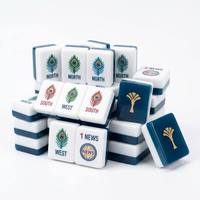 Ensemble de Mahjong Américain Personnalisé de Luxe Moderne, Tuiles Acryliques Pliables à 2 Couches avec Motifs Audacieux NEWS et Dragon