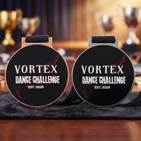 Nouvelle Arrivée Médaille Personnalisée en Alliage de Zinc Émaillé avec Logo Rouge Effet Vortex 3D pour Défi de Danse, Récompense Souvenir Cadeau