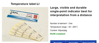 Étiquettes indicatrices de température irréversibles NICHIYU THERMO LABEL série LI 40-250 ℃ Sûr, stable et de qualité fiable