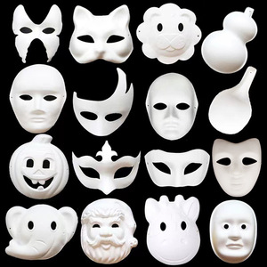 <span class=keywords><strong>Máscara</strong></span> de Papel Maché de Estilo de Dibujos Animados de Halloween, de Media Cara, Blanca, de Gato, <span class=keywords><strong>Zorro</strong></span>, o de Caballo, para Manualidades Infantiles - Product Image 1