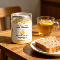 Poudre de jus de citron lyophilisée pure, 100% naturelle, poudre de citron instantanée pour les boissons au thé, la pâtisserie, l'assaisonnement, non-OGM