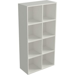 Scaffale Industriale a 8 Cubi, <span class=keywords><strong>Libreria</strong></span> in Legno a 4 Ripiani, Mobile <span class=keywords><strong>TV</strong></span> Moderno da Terra per Casa e Ufficio, Bianco Caldo - Product Image 1