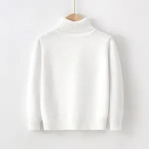 Plain Knit Sweater Blouse Crochet Sweatshirt Warm Crewneck Pullover Tops for Children Kids Boys Girls clothing