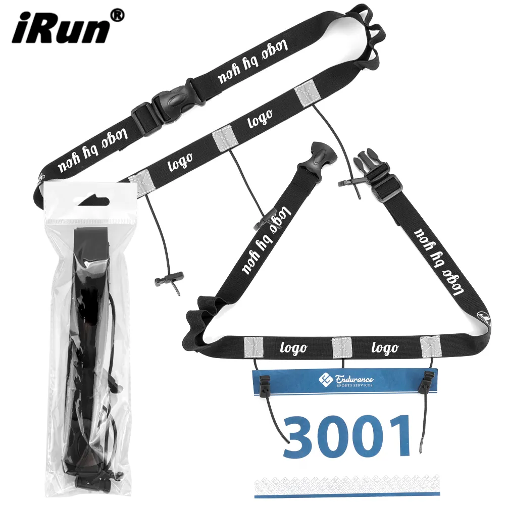 IRun Logo personalizzato Unisex Triathlon maratona porta Gel cintura da corsa numero cintura da corsa per la corsa competitiva