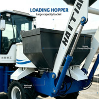 Camion malaxeur à béton à chargement automatique, marque HAITIAN, à moteur, haute efficacité pour la construction rurale et les petites routes