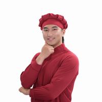 Gorro de Chef de Poliéster Borgoña Elástico en 4 Direcciones, 120 g/m², Gorro de Uniforme de Cocina Personalizado, Gorros para la Industria Alimentaria y Cuartos Limpios OEM