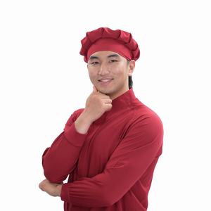 Gorro de Chef de Poliéster Borgoña Elástico en 4 Direcciones, 120 g/m², Gorro de <span class=keywords><strong>Uniforme</strong></span> de Cocina Personalizado, Gorros para la Industria Alimentaria y Cuartos Limpios OEM - Product Image 5