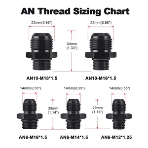 AN6 AN10ตัวลดข้อต่อท่อไฮดรอลิกด้าน M18 M16 M12สำหรับดัดแปลงยานยนต์ - Product Image 1