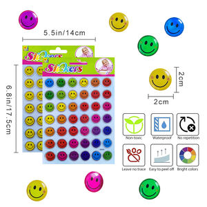 Autocollants 3D en <span class=keywords><strong>vinyle</strong></span> gonflé, émojis, visage souriant, récompenses incitatives pour la classe, scrapbooking, bouteilles d'eau, bricolage - Product Image 2