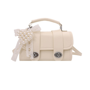 Cute Mini Bag Decorated with Pearl <strong>Bows</strong>, Girly Handbag and Shoulder Bag, Sweet and Compact square Hand Pouch - Product Image 4