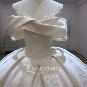 Lsjj160 Floral Lace Applique Ball Gown <b>Wedding</b> Dress Princess Elegant Ivory Bridal Gown Oem Factory Jancember - Product Image 5