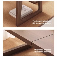 Table pliante réglable en bois massif pour baie vitrée, bureau Tatami, table pour ordinateur portable, mobilier de salon, style minimaliste moderne