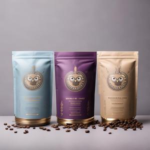 Sachet à soufflet latéral en PE, sans BPA, anti-UV, pour mélange de café prébiotique en grains entiers, directement de l'usine, certifié FDA - Product Image 1