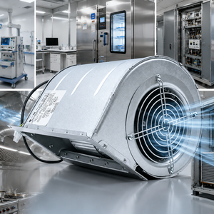 Ventilateur centrifuge D2E133-<span class=keywords><strong>CI33</strong></span>-56 230V AC à double entrée, souffleur à pales courbées vers l'avant pour refroidissement d'armoires CVC avec moteur M2E068-CF et boîtier - Product Image 6