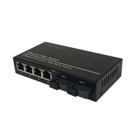 TINCAM Interruptor POE de 6 puertos 4 * RJ45 10/100Mbps + 2 * SC100Mbps Interruptor POE de fibra única 48V 20-120km Interruptores POE para sistema CCTV