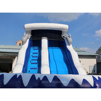 Glissière gonflable de dauphin de vague de PVC bleu de 18 'de haut pour le terrain de jeu extérieur et le parc à thème de l'enfant de l'usine d'Inflatables de la Chine