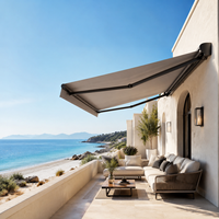 Auvent rétractable imperméable en tissu acrylique résistant aux UV, contrôle intelligent par capteur solaire, certifié CE ISO9001 pour patio et jardin