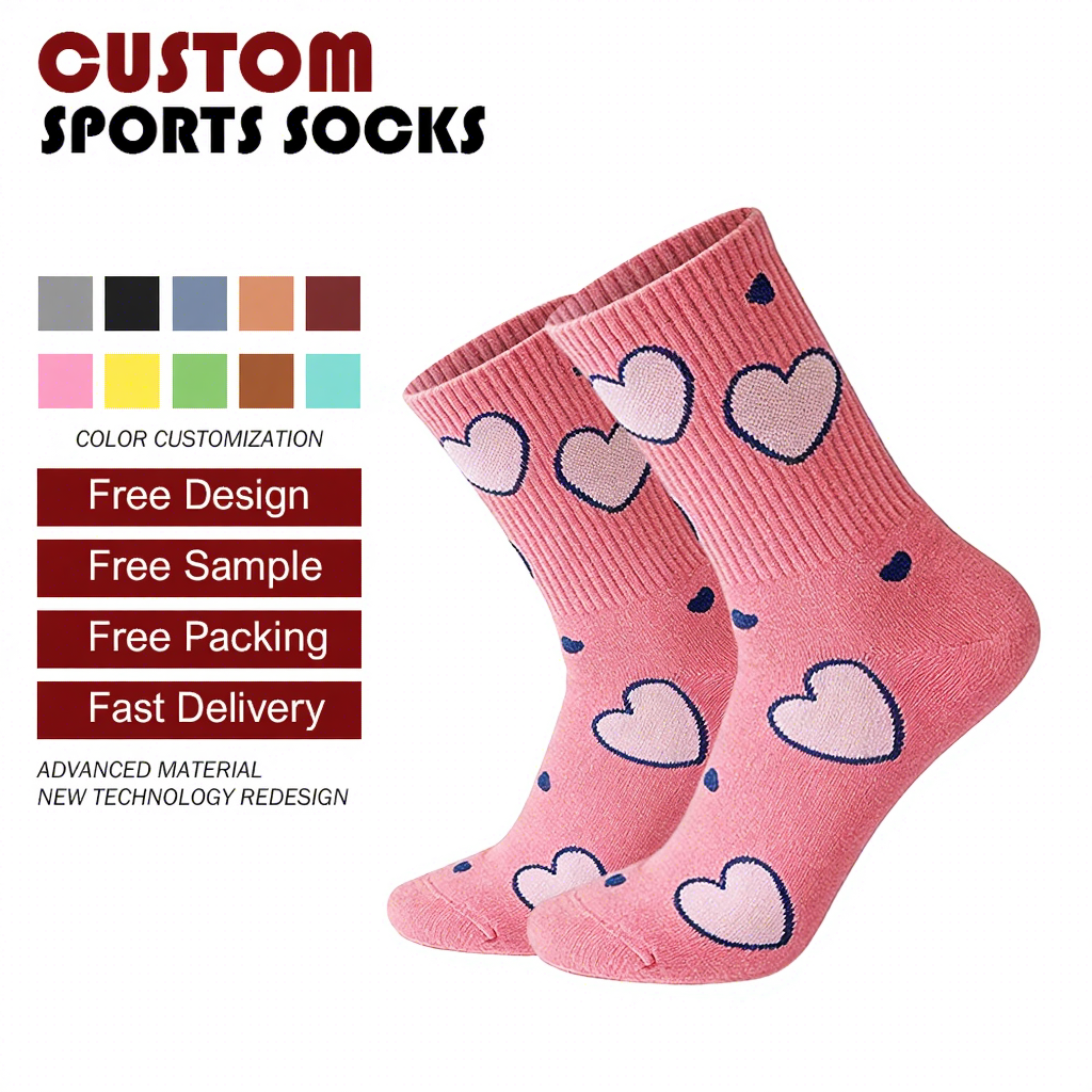 Cozy Cotton Women's Summer Sport Crew Socks Custom Print Silk Casual Daily Use Striped Breathable Knitted