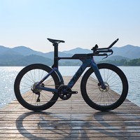 Vélo de contre-la-montre en fibre de carbone, vélo de triathlon 700C, vélo de course sur route 24 vitesses, transmission électronique sans fil, vélo de ville hydraulique
