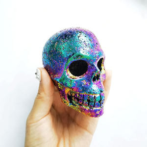 Teschi in Lava di Titanio Aura, <span class=keywords><strong>Pietre</strong></span> Preziose Intagliate, Teschi Cavi per Decorazione Casa e Paralume - Product Image 2