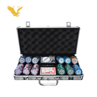 YH 300 pièces/ensemble 500 pièces/ensemble autocollant imprimé Casino dés jetons de Poker Texas Hold'em ensemble de Poker