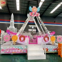 Manège familial personnalisable sur le thème des bonbons, mini-navire pirate, balançoire pour enfants, 8 places, pour parcs d'attractions et fêtes foraines