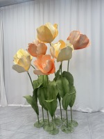 Ensemble de fleurs artificielles de luxe, tulipes géantes avec support, imperméables, pour mariage, fête, scène, décoration extérieure