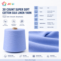 Fil à tricoter fantaisie en coton, soie et lin, super frais, doux, respirant et léger, 30 NM, pour pulls printemps-été, OEM ODM